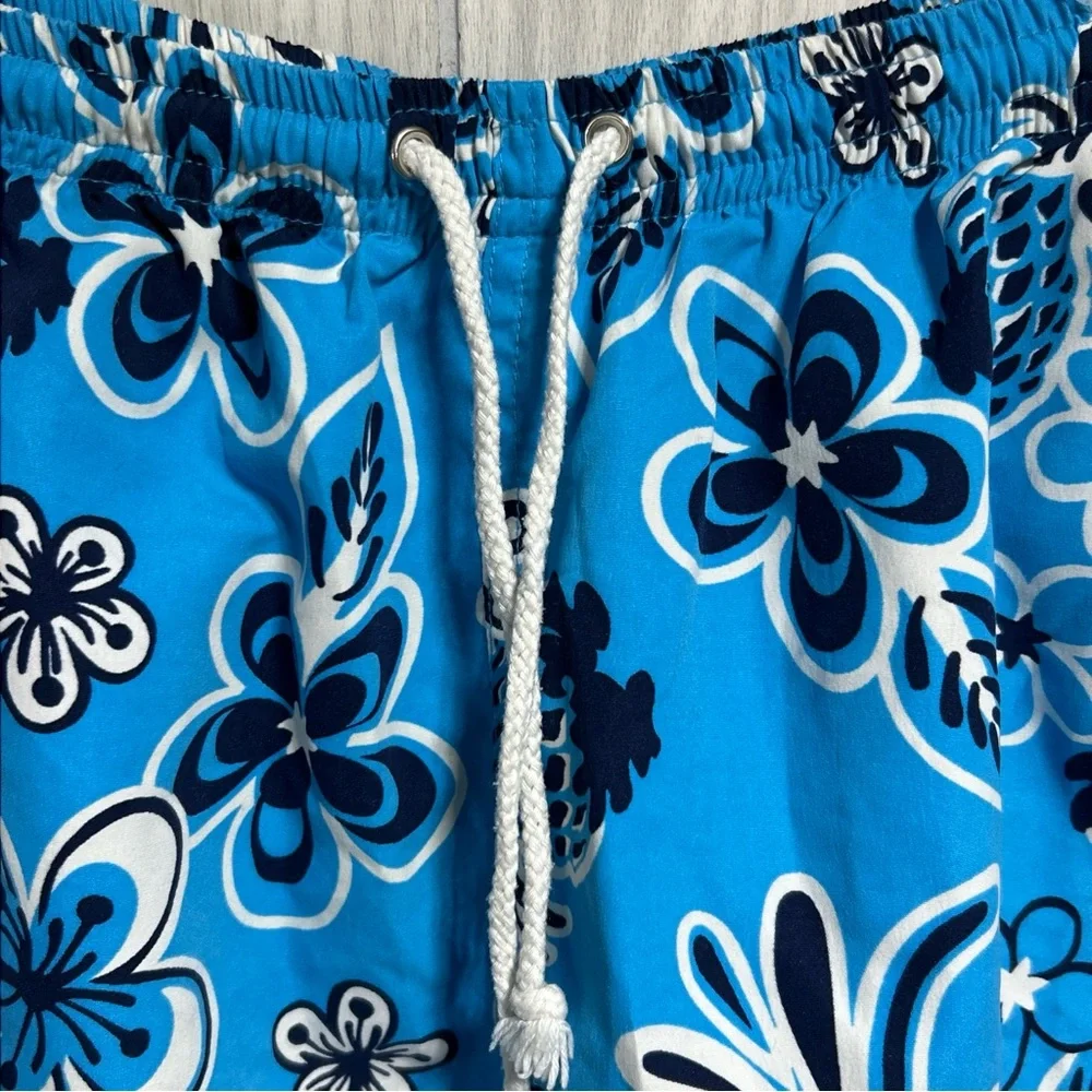 Men’s Blue tropical Print Swim Shorts Size Large